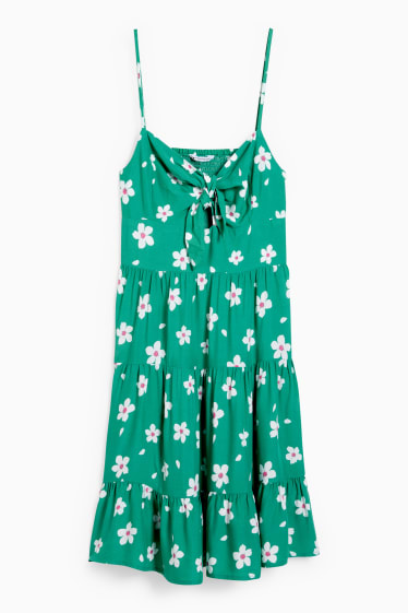 Mujer - CLOCKHOUSE- vestido fit & flare - de flores - verde