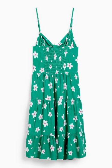Mujer - CLOCKHOUSE- vestido fit & flare - de flores - verde