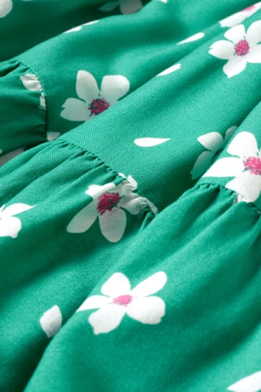 Damen - CLOCKHOUSE - Fit & Flare Kleid - geblümt - grün