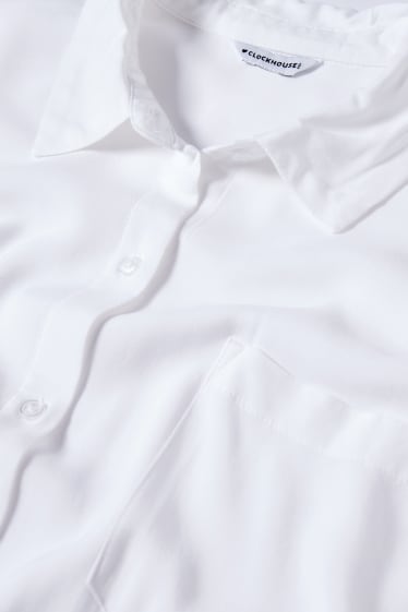 Adolescenți și tineri - CLOCKHOUSE - bluză - alb
