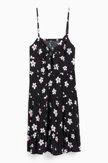 Femei - CLOCKHOUSE - rochie fit & flare - cu flori - negru