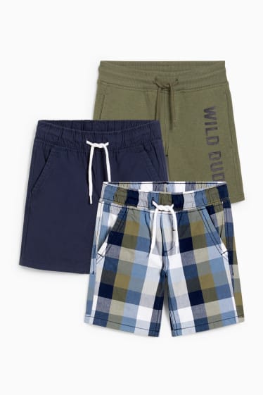 Kinderen: jongens - Set van 3 - shorts - donkerblauw