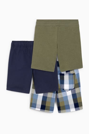 Kinderen: jongens - Set van 3 - shorts - donkerblauw