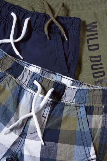 Kinderen: jongens - Set van 3 - shorts - donkerblauw
