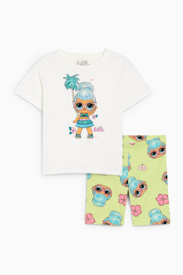 Children - L.O.L. Surprise - set - short sleeve T-shirt and cycling shorts - cremewhite