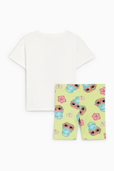Children Girls - L.O.L. Surprise - set - short sleeve T-shirt and cycling shorts - cremewhite