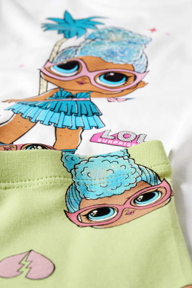 Children Girls - L.O.L. Surprise - set - short sleeve T-shirt and cycling shorts - cremewhite