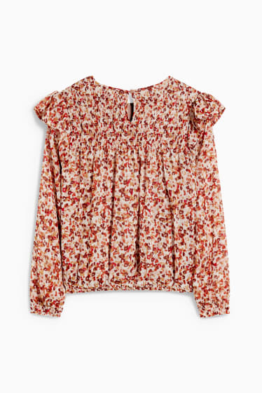 Kinderen: meisjes - Blouse - met patroon - licht beige