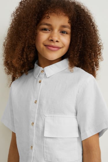 Children - Blouse - linen blend - cremewhite