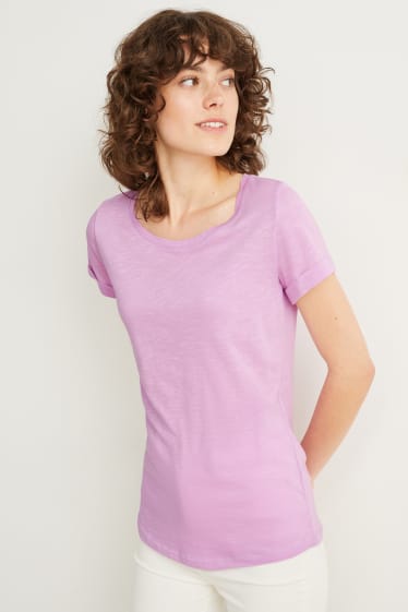 Donna - T-shirt basic - viola chiaro