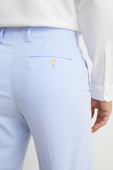 Hommes - Pantalon à coordonner - slim fit - à rayures - bleu clair