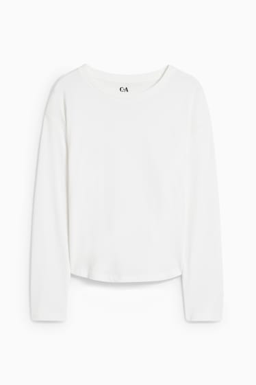 Kinder Mädchen - Langarmshirt - schneeweiß