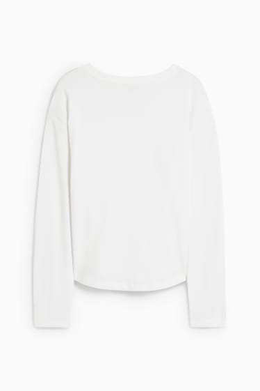 Kinder Mädchen - Langarmshirt - schneeweiß