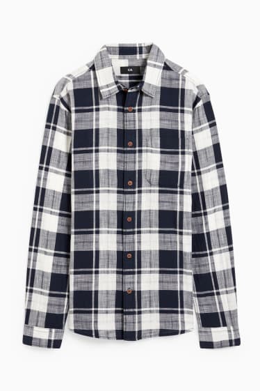Hommes - Chemise - regular fit - à carreaux - bleu foncé