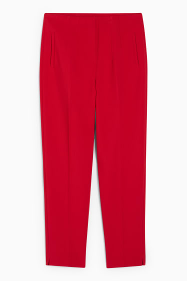 Femmes - Pantalon de toile - high waist - tapered fit - rouge
