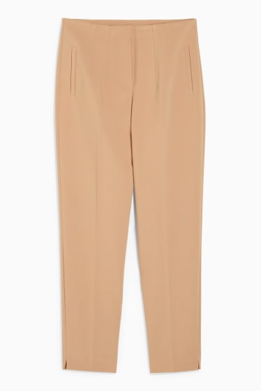 Damen - Stoffhose - High Waist - Tapered Fit - beige
