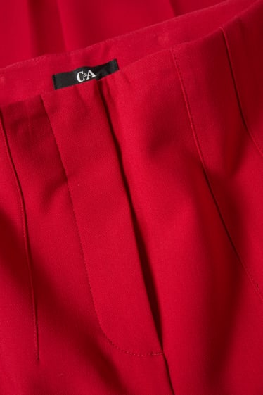 Femmes - Pantalon de toile - high waist - tapered fit - rouge