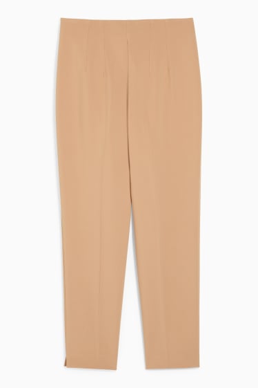 Damen - Stoffhose - High Waist - Tapered Fit - beige