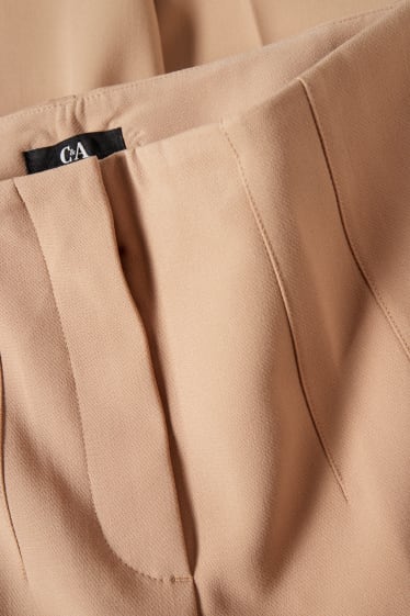 Damen - Stoffhose - High Waist - Tapered Fit - beige