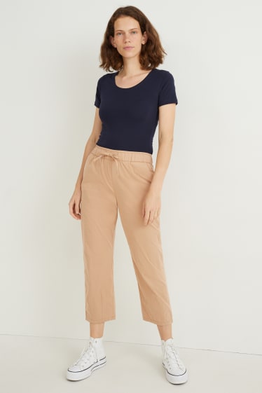 Donna - Pantaloni - vita alta - boyfriend - beige