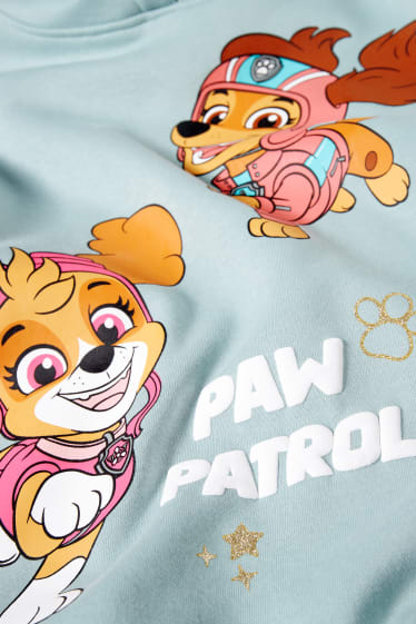 Enfants filles - Pat’ Patrouille - robe en molleton à capuche - vert menthe