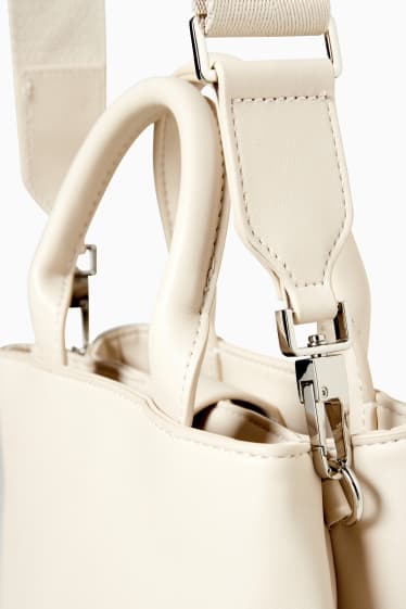 Femmes - Sac à bandoulière avec ceinture amovible - synthétique - beige