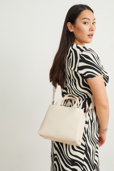 Femmes - Sac à bandoulière avec ceinture amovible - synthétique - beige