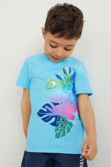 Kinder Jungen - Kurzarmshirt - helltürkis
