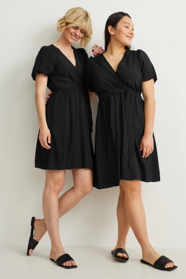 Women - Wrap dress - black