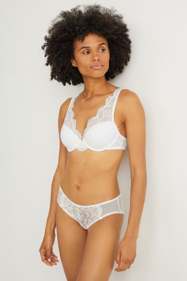 Femmes - Soutien-gorge avec armatures - DEMI - ampliforme - blanc crème