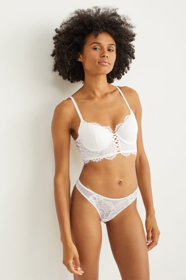 Donna - Reggiseno con ferretti - DEMI - imbottito - bianco crema