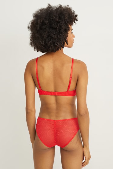 Femmes - Soutien-gorge avec armatures - DEMI - ampliforme - rouge