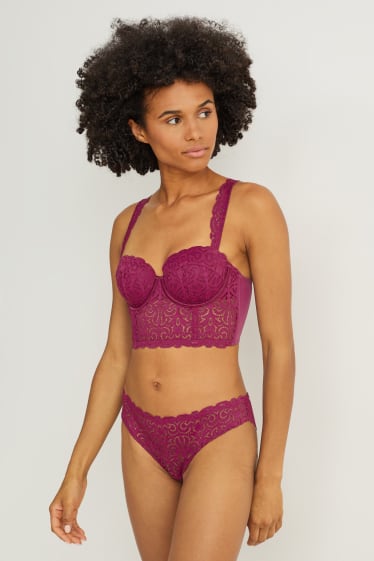 Women - Underwire bra - BALCONETTE - padded - purple