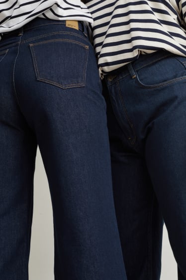 Dámské - Loose fit jeans - high waist - džíny - tmavomodré