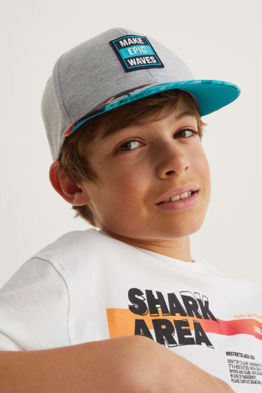 Kinderen: jongens - Baseballpet - licht grijs-mix
