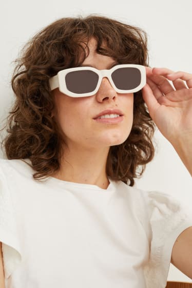 Damen - Sonnenbrille - cremeweiss