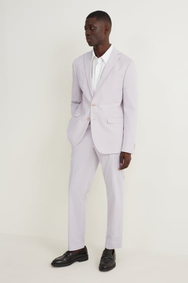 Hombre - Pantalón de vestir - colección modular - slim fit - de rayas - beis