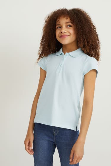 Copii - Fete - Multipack 3 buc. - tricou polo - alb