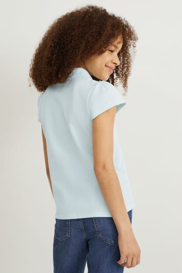 Copii - Fete - Multipack 3 buc. - tricou polo - alb