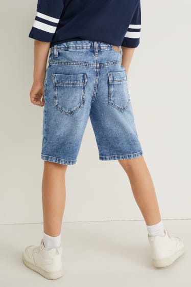 Kinderen - Korte spijkerbroek - jeansblauw