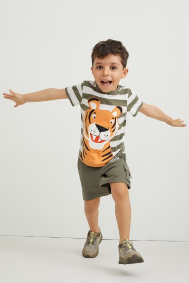 Children Boys - Cargo sweat shorts - dark green