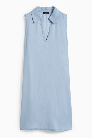 Kobiety - Sukienka z tkaniny lyocell - jasnoniebieski