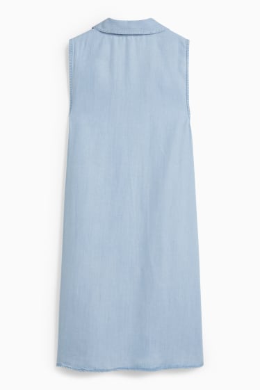 Kobiety - Sukienka z tkaniny lyocell - jasnoniebieski