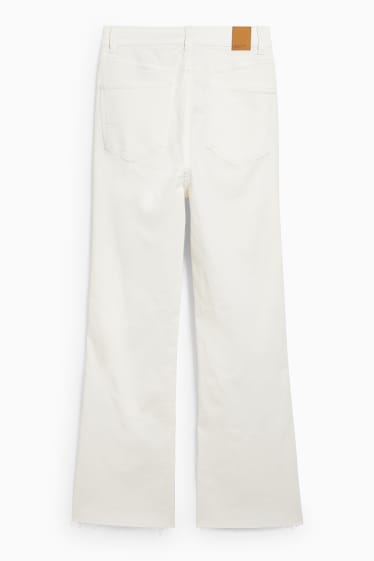Dames - Flared jeans - high waist - licht beige