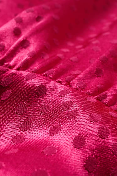 Femmes - Robe en satin - à pois - rose