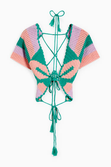 Damen - Crop Strick-Top - grün