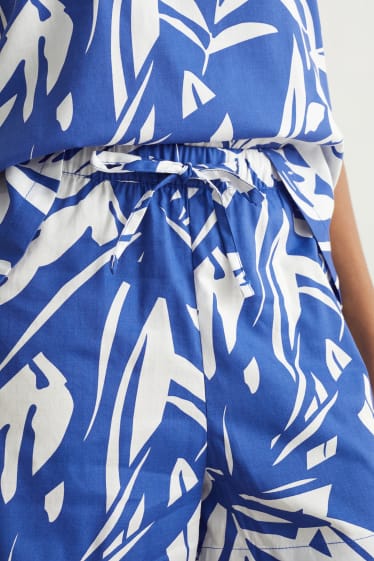Femmes - Pyjashort - bleu / blanc