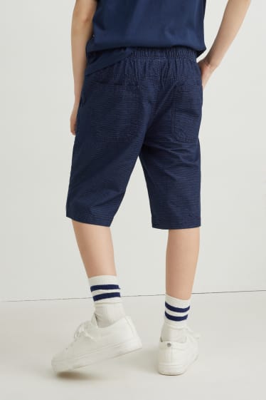 Kinderen: jongens - Shorts - gestreept - donkerblauw