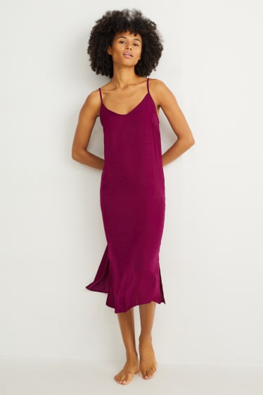 Damen - Satin-Nachthemd - lila