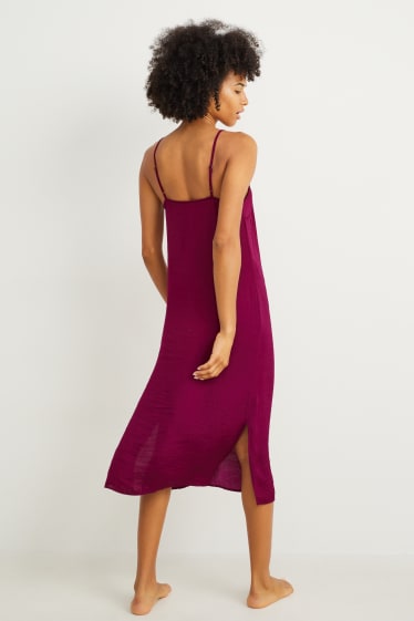 Damen - Satin-Nachthemd - lila